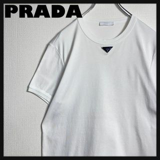【正規品】 美品✨PRADA M〜L ロゴ入り イラスト 白 Tシャツ PRADA - PRADA 白Tシャツ Mの通販 by あっくん's shop|プラダ