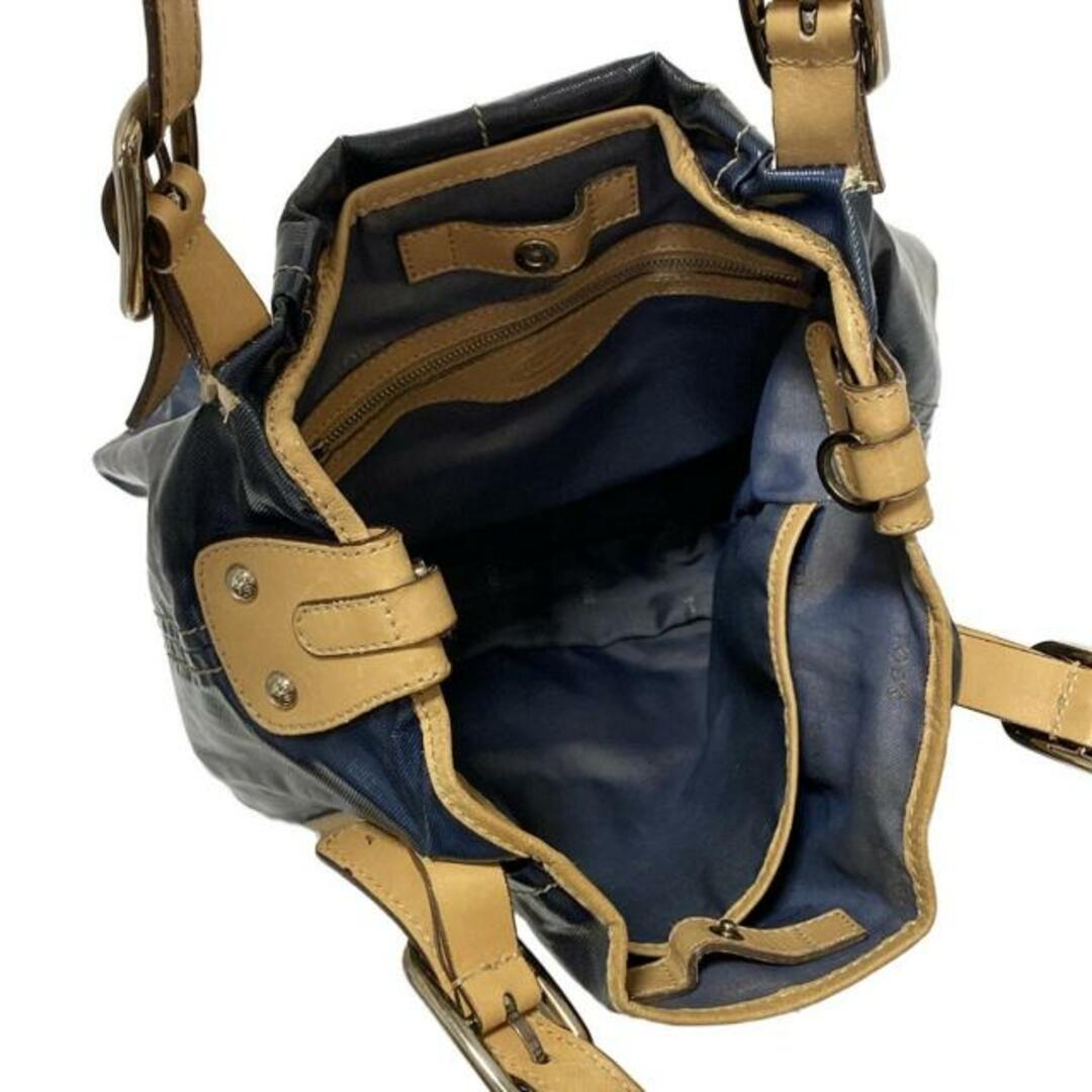 【良品】TOD'S トッズ トートバッグ レザー ネイビー A4 TOD'S - TOD'S(トッズ) トートバッグ - ネイビー×ベージュ