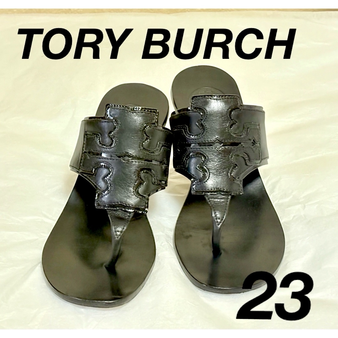 Tory Burch トリーバーチ レザー トングサンダル Tory Burch - ❤️ TORY BURCH ブラックレザー トングサンダル