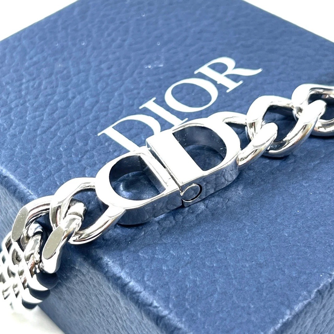 Dior ディオール ネックレス シルバー CDロゴ 箱付き 美品 Christian Dior - 【美品】ディオール CDアイコン 喜平 チェーン