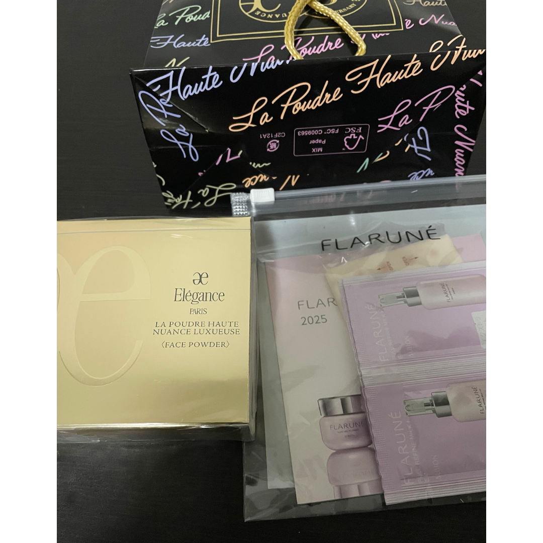 【新品未使用】エレガンス　フェイスパウダー＆ブラシセット Elégance. - 新品未開封・elegance エレガンス フェイスパウダー