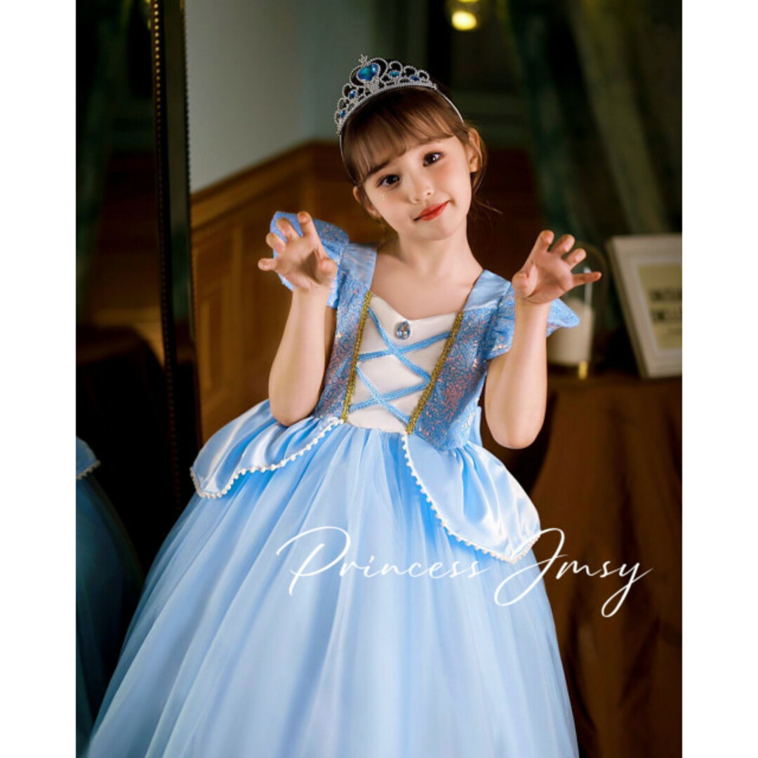 ディズニー公式☆ディズニーリゾート☆プリンセスドレス☆シンデレラ☆130cm Disney - 130cm☆半袖シンデレラドレス キッズ子供 プリンセス