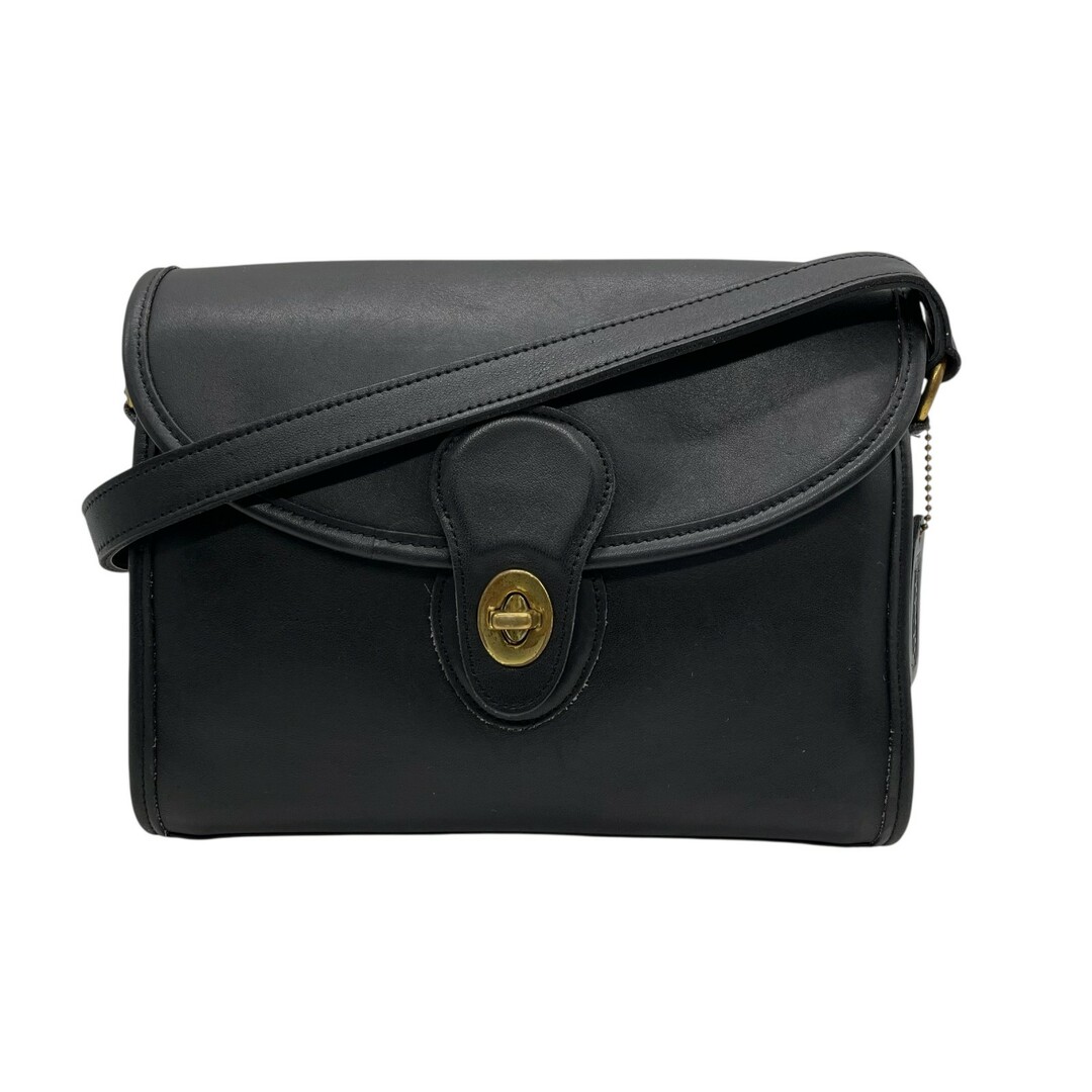 コーチ 2way 斜め掛け可 ゴールド金具 ターンロック ハンドバッグ ブラック COACH - 希少 COACH オールドコーチ ヴィンテージ 黒 ブラック