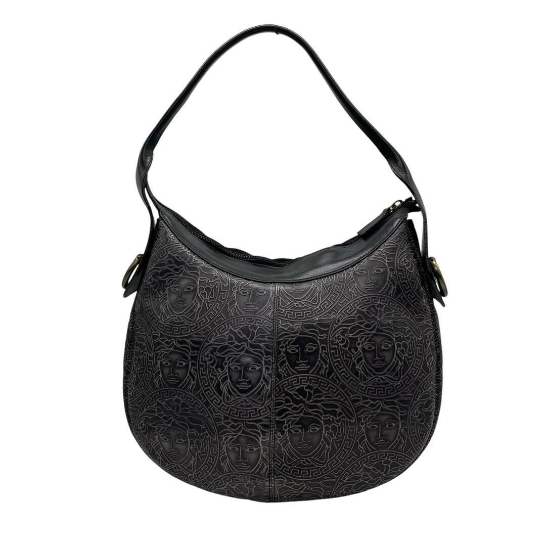 超美品 VERSACE ヴェルサーチ 本革 ハンドバッグ 黒 ゴールド金具 VERSACE - ヴェルサーチ／GIANNI VERSACE バッグ トートバッグ