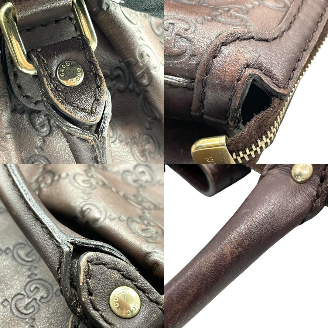 GUCCIダークグレー レザー ハンドバッグ ゴールド金具 GUCCI グッチ レディース ゴールド金具 ハンドバッグ オール