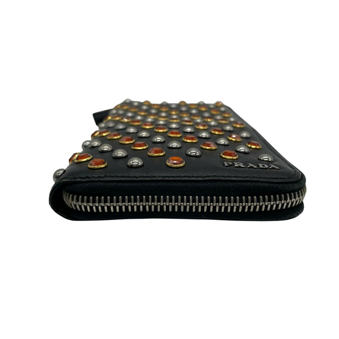 PRADA◆レザー ラージ ラウンドジップウォレット ロゴ付 長財布 PRADA - 美品 PRADA プラダ 長財布 ラウンドジップ サフィアーノ