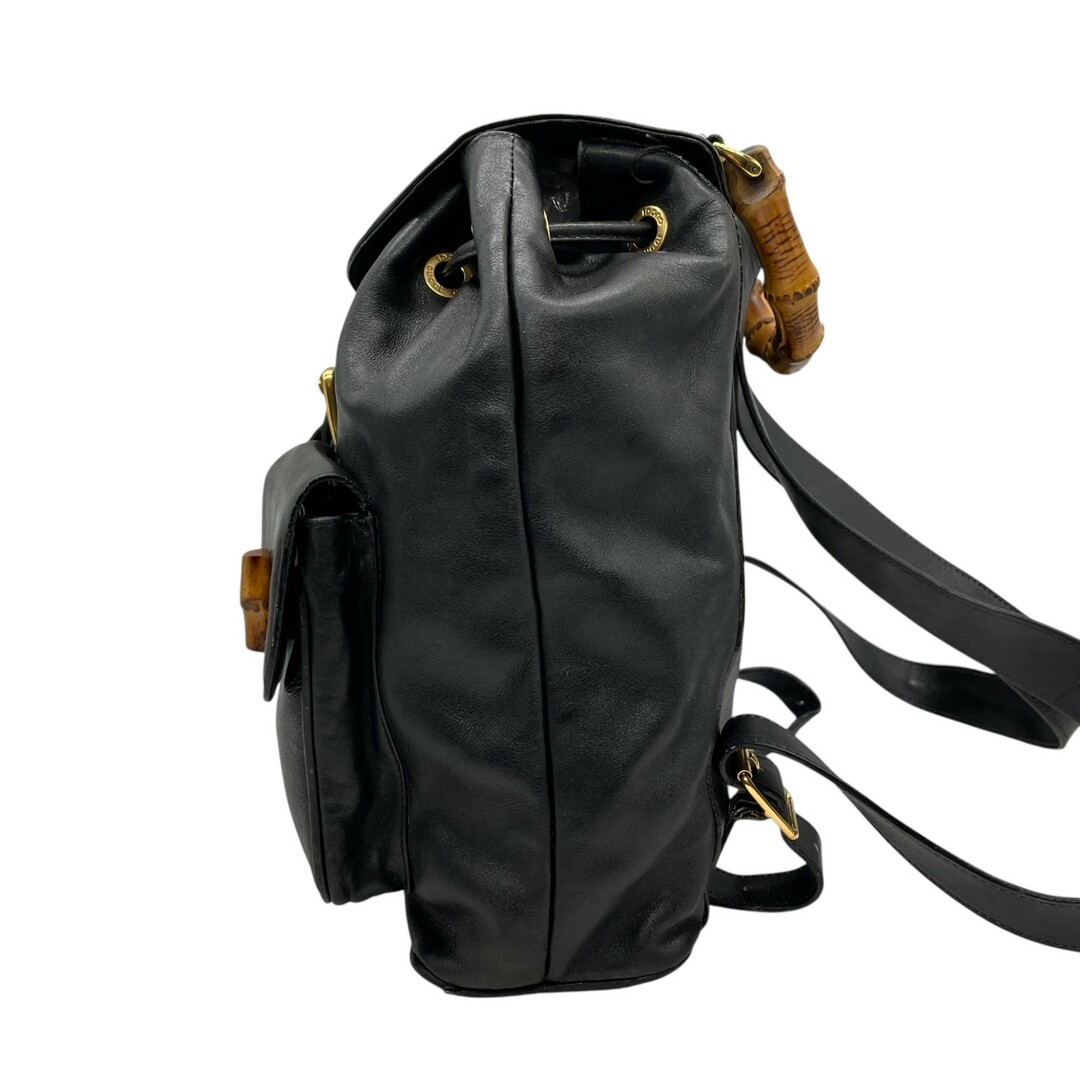 グッチ リュックサック バックパック バンブー 竹 ナイロン レザー ブラック GUCCI - GUCCI グッチ バンブー リュックサック バックパック 黒