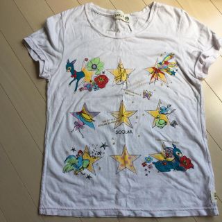 スカラー(ScoLar)のSCOLAR Tシャツ ピンク アニマル、星柄(Tシャツ(半袖/袖なし))