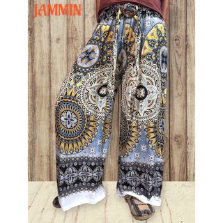 アジアン花紋様柄パンツ　アジアン　エスニック　ヒッピー　ワイドパンツ(その他)