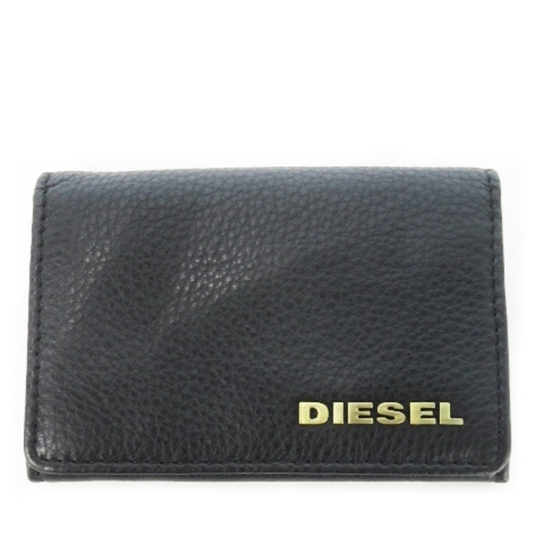 DIESEL 名刺入れ 黒 DIESEL - DIESEL カードケース 名刺入れ 二つ折り レザー 革