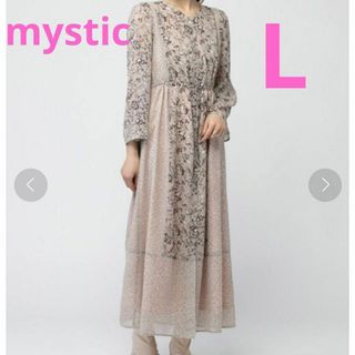特価❕レア❕mystic❤️花柄切替えシフォンワンピース L ピンク