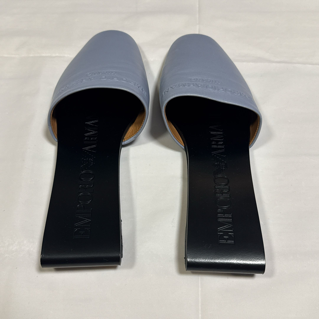 Emporio Armani エンポリオ アルマーニ ミュール EMPORIO ARMANI - 【美品】EMPORIO ARMANI レザー ミュール