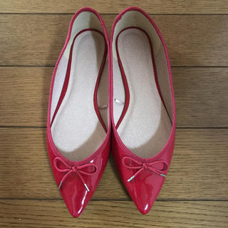 ジーユー(GU)のGU  美品赤ペタンコ靴(バレエシューズ)
