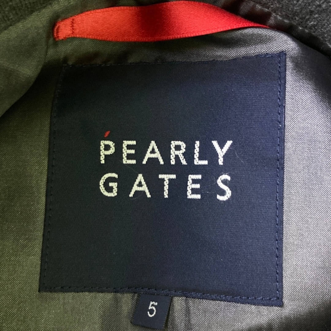 【スマイル】【5】PEARLY GATES 刺繍ロゴ ゴルフウェア メンズ サイズ:5 PEARLY GATES パーリーゲイツ 2way 長袖コート ロゴ