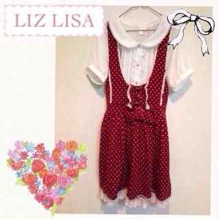 リズリサ(LIZ LISA)のLIZ LISA♡赤ドットジャンスカ(ひざ丈ワンピース)