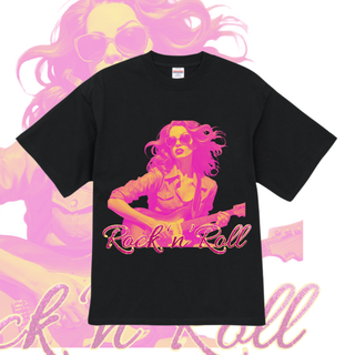 ハイクオリティー Tシャツ L ロックンロール　ネオンカラー レトロ(Tシャツ/カットソー(半袖/袖なし))