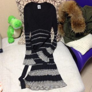 ミッソーニ(MISSONI)のミッソーニ♡濃いグレーのニットワンピース(ひざ丈ワンピース)