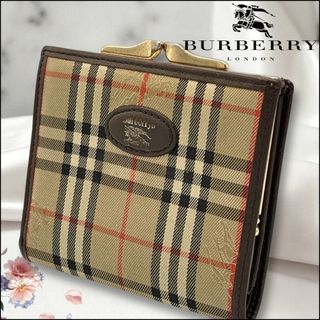 Burberrys バーバリー がま口 二つ折り財布 ノバチェック ホースロゴ