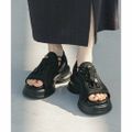 【BLACK】ボリュームソールドロストスポーツサンダル