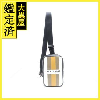 美品 マイケルコース ボディバッグ 斜め掛け レザー ナイロン ホワイト メンズ 美品 マイケルコース ボディバッグ 斜め掛け レザー ナイロン