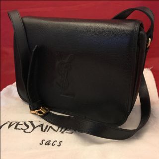 イヴサンローランボーテ(Yves Saint Laurent Beaute)のままま 様お取置き中☆YSL☆ブラックレザーショルダーバッグ☆美品(ショルダーバッグ)