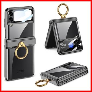【新着商品】Galaxy Z Flip4 クリア ケース ヒンジ保護 Samsu(その他)