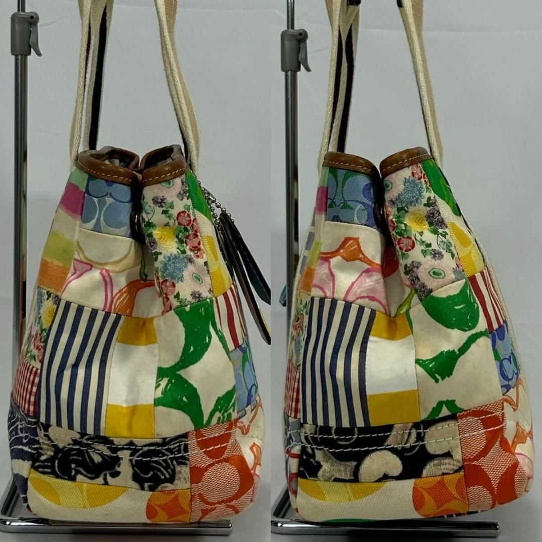 【美品】コーチ パッチワーク 10454 トートバッグ レザー A4可 カラフル 美品】コーチ パッチワーク 10454 トートバッグ レザー A4可 カラフル
