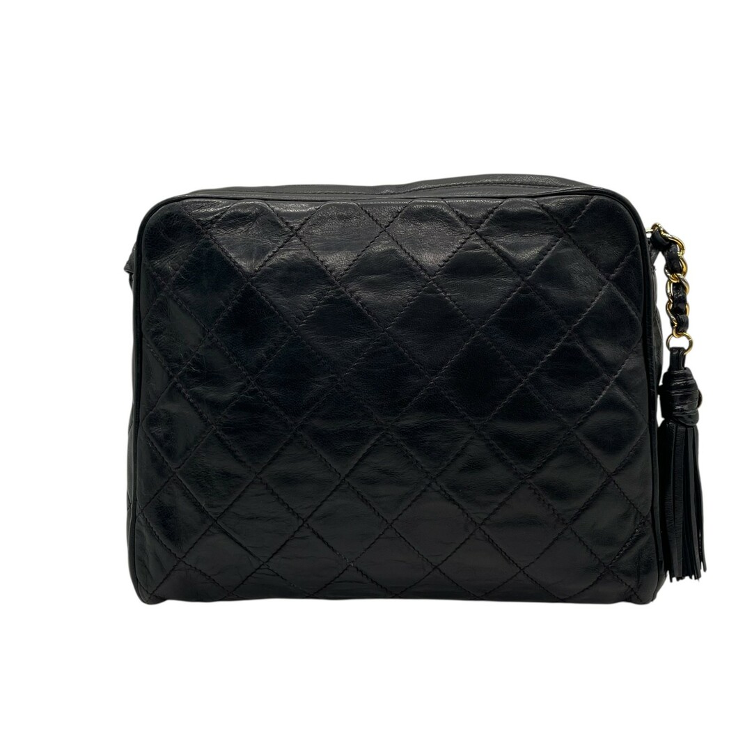 CHANEL(シャネル)の極美品 シャネル CHANEL マトラッセ フリンジ ショルダーバッグ 黒 ブラック レザー ゴールド金具 クロスボディ 斜め掛け レディース ヴィンテージ ココマーク A レディースのバッグ(ショルダーバッグ)の商品写真