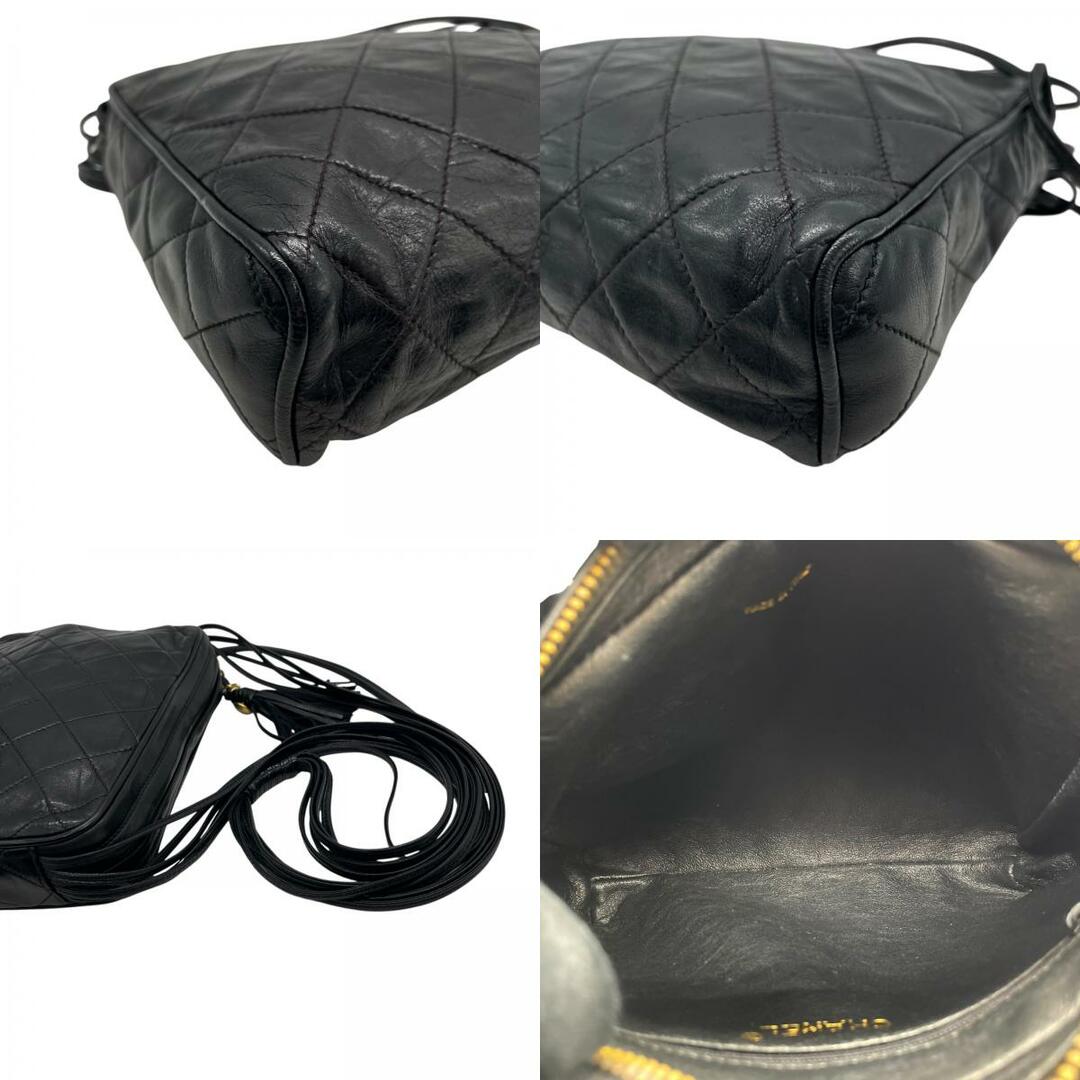 CHANEL(シャネル)の極美品 シャネル CHANEL マトラッセ フリンジ ショルダーバッグ 黒 ブラック レザー ゴールド金具 クロスボディ 斜め掛け レディース ヴィンテージ ココマーク A レディースのバッグ(ショルダーバッグ)の商品写真