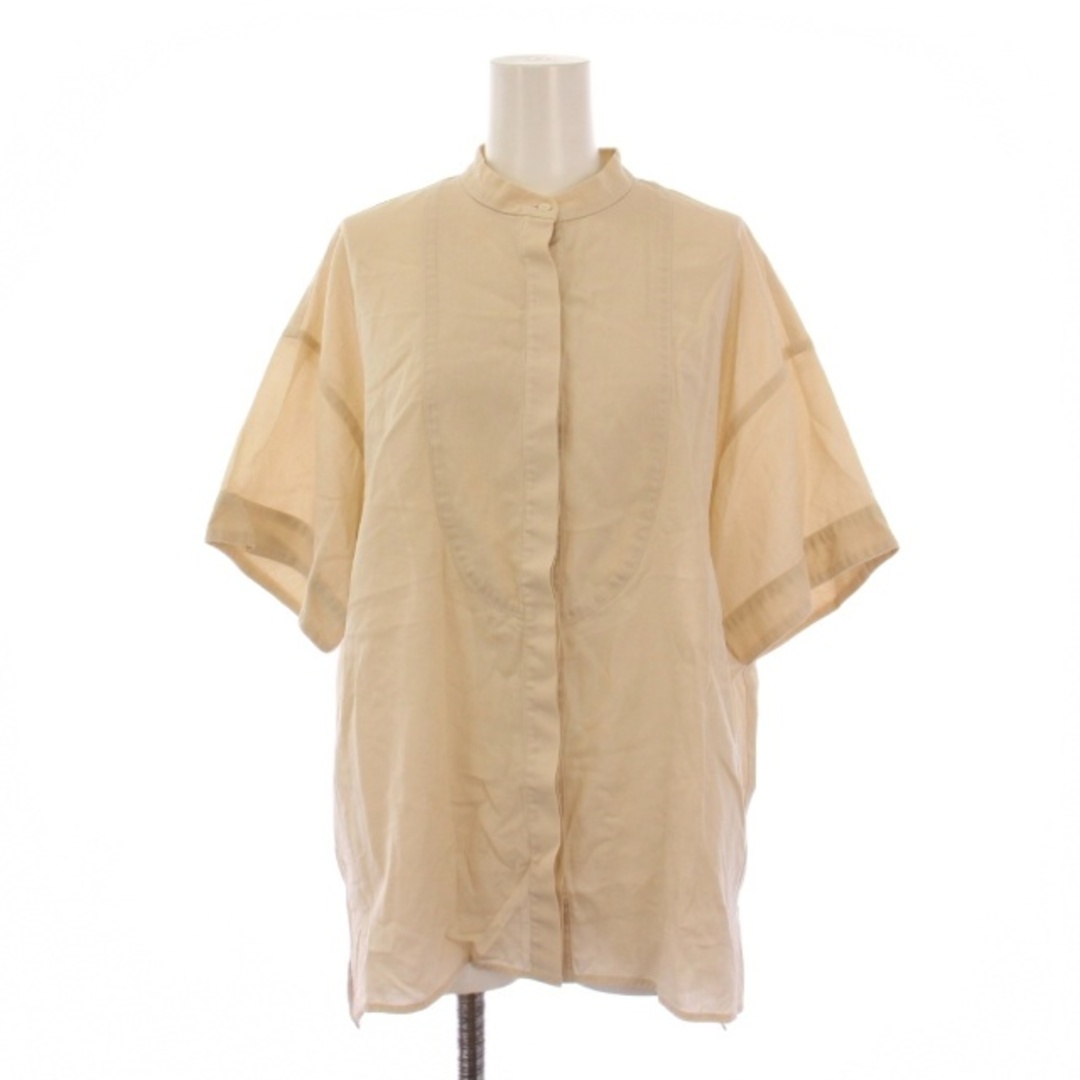 other(アザー)のアンクレイヴ uncrave バンドカラー シャツ ブラウス 半袖 F ベージュ レディースのトップス(シャツ/ブラウス(半袖/袖なし))の商品写真
