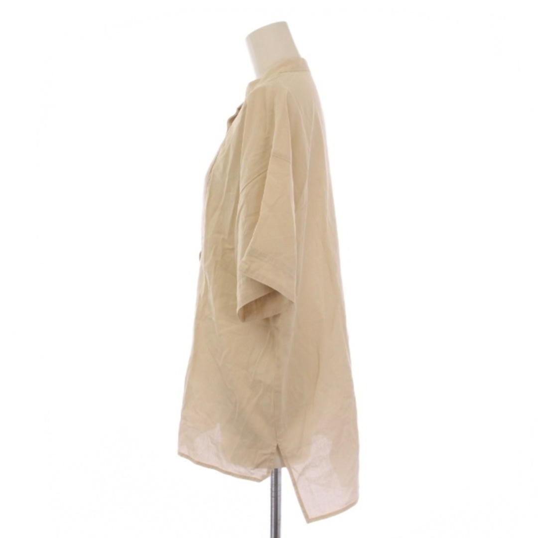 other(アザー)のアンクレイヴ uncrave バンドカラー シャツ ブラウス 半袖 F ベージュ レディースのトップス(シャツ/ブラウス(半袖/袖なし))の商品写真