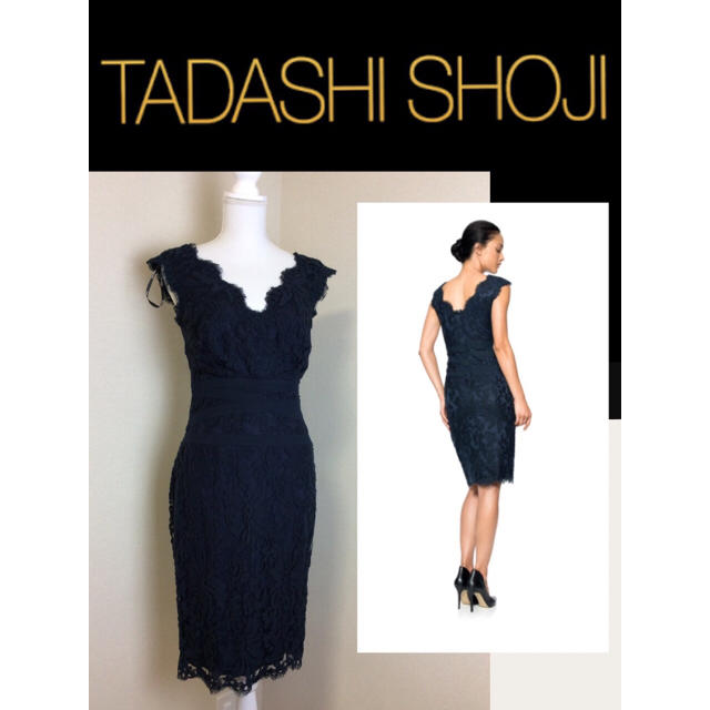 TADASHI SHOJI(タダシショウジ)のエミリー様専用Tadashi Shojiネイビードレスワンピース  レディースのワンピース(ひざ丈ワンピース)の商品写真