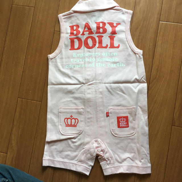 BABYDOLL(ベビードール)の新品ベビードールノースリーブロンパースソフトピンク80cm キッズ/ベビー/マタニティのベビー服(~85cm)(ロンパース)の商品写真