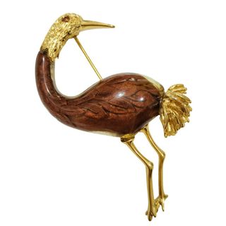 orenaparis オレナパリ鶴ブローチ