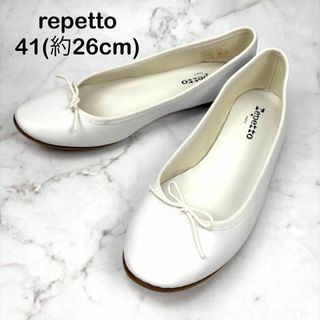 レペット(repetto)の【新品級】 repetto レペット 41 サンドリオン 白 レザー パンプス(ハイヒール/パンプス)