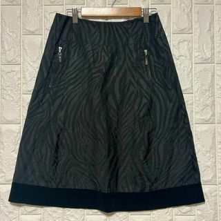 JIZZO CLASSICO スカート M ゼブラ柄 切り替え 裏地付き(ひざ丈スカート)