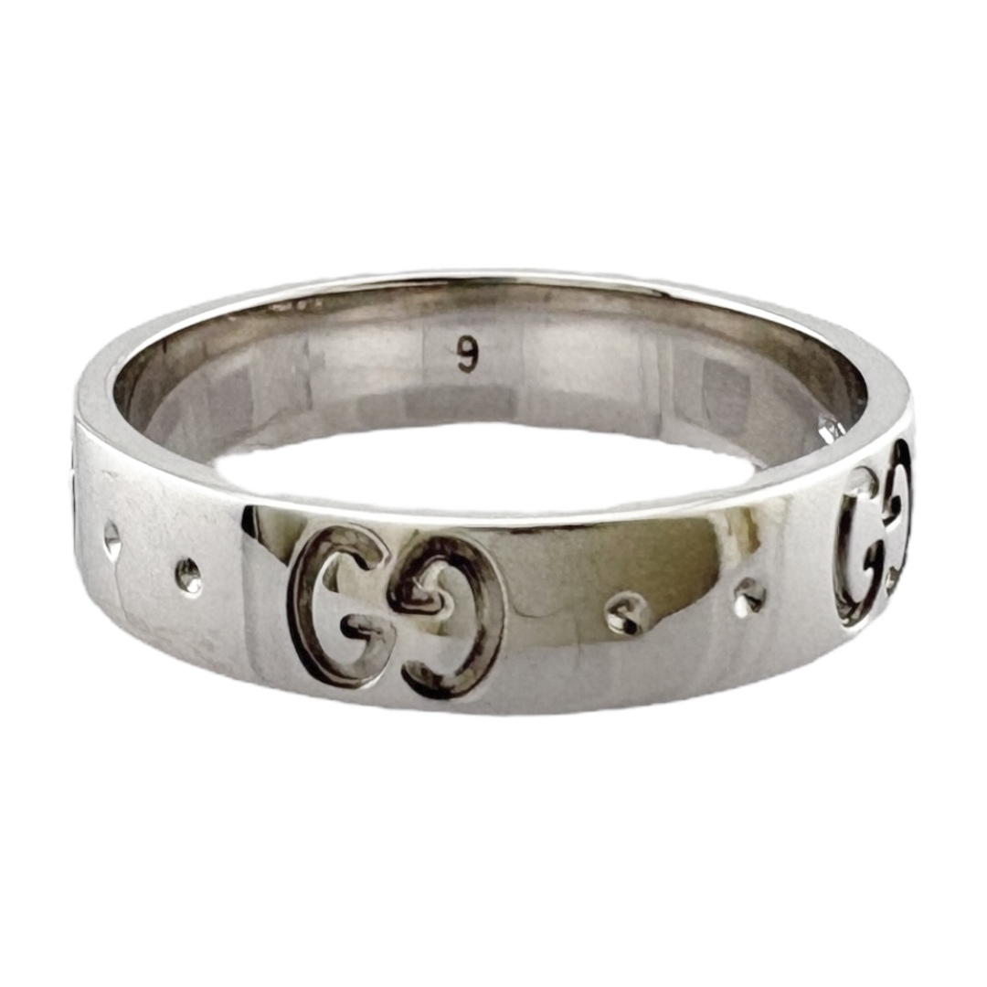 グッチ(Gucci)  K18ホワイトゴールドション 【中古】 グッチ / GUCCI ベルトモチーフリング シルバー K18ホワイト