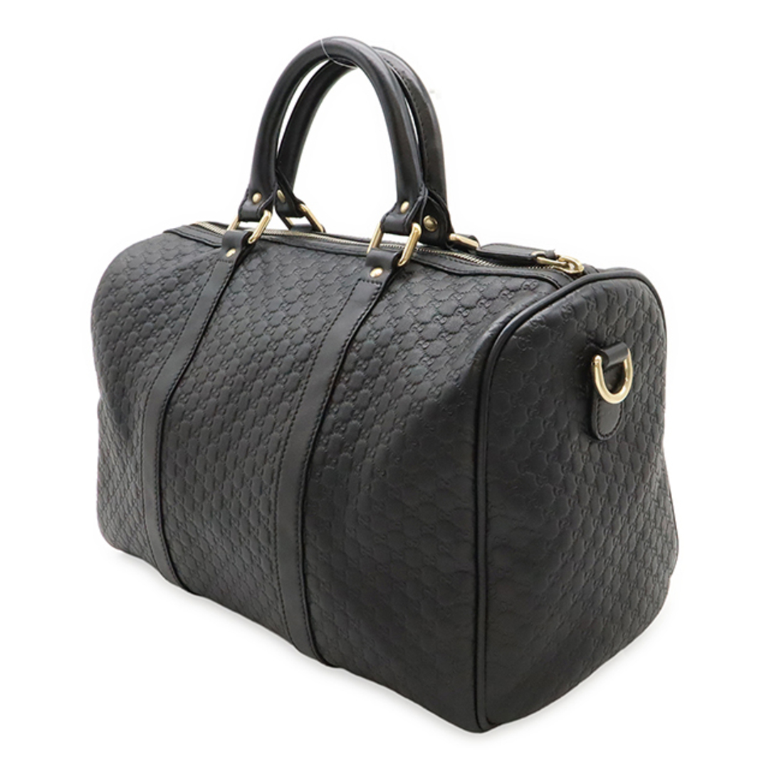 GUCCI(グッチ)のGUCCI グッチ マイクログッチシマ 2WAY ボストンバッグ ハンドバッグ レザー ブラック 黒 アウトレット品 449646 レディースのバッグ(ボストンバッグ)の商品写真