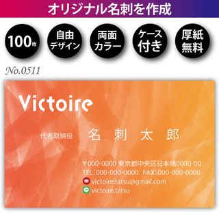 名刺作成 名刺印刷 100枚 両面 フルカラー 紙ケース付 No.0511(カード/レター/ラッピング)