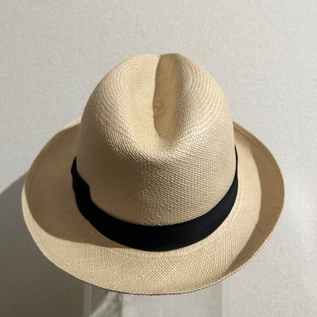 ほぼ未使用Borsalino パナマハット58 新品 Borsalino ボルサリーノ 折り畳み 中折れ パナマハット 58