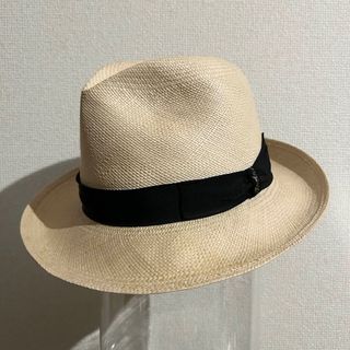 ボルサリーノ(Borsalino)の【美品】ボルサリーノ Borsalino パナマ ハット 58 ストロー 麦わら(ハット)
