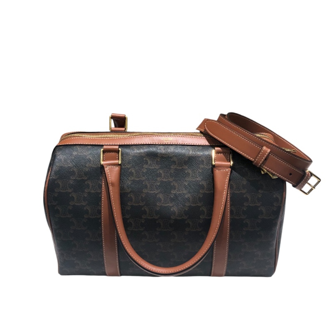 セリーヌ マカダム トリオンフ ボストンバッグ ラージサイズ ブラウン CELINE - セリーヌ CELINE ラージボストン ブラウン トリオンフ