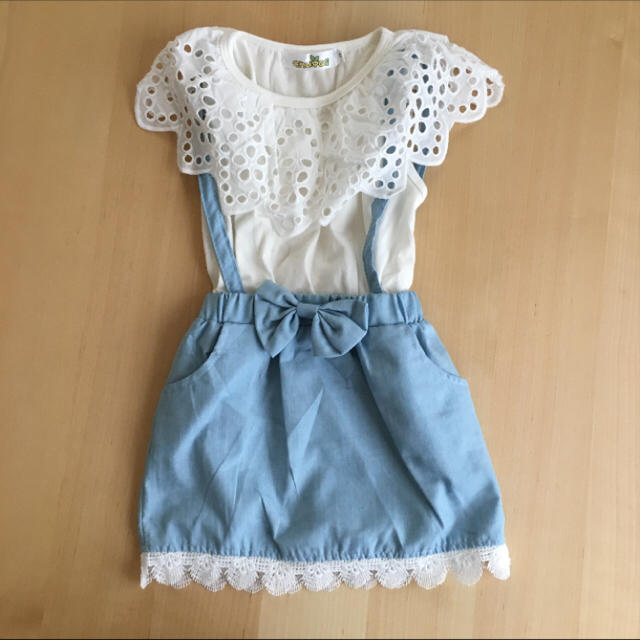 海外子供服 フリル襟 ワンピース キッズ/ベビー/マタニティのキッズ服女の子用(90cm~)(ワンピース)の商品写真