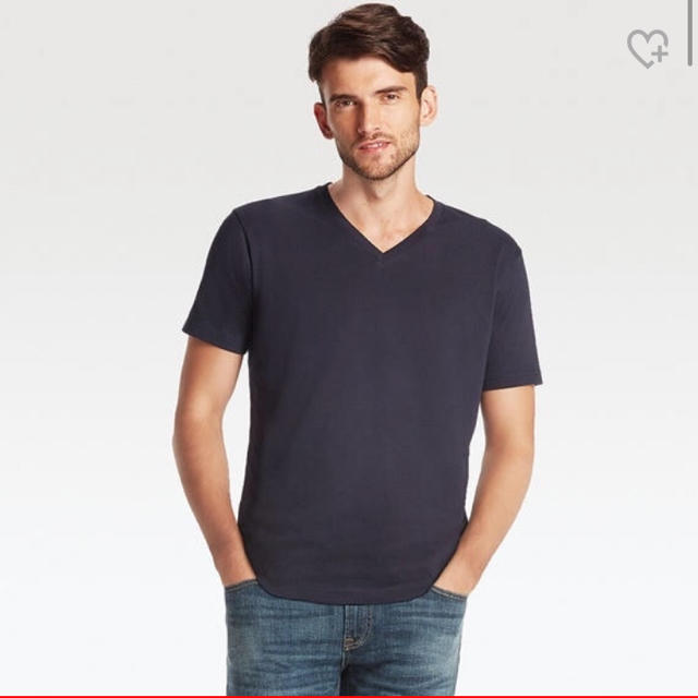 UNIQLO(ユニクロ)の【UNIQLO】XXL ドライカラーVネックTシャツ ネイビー メンズのトップス(Tシャツ/カットソー(半袖/袖なし))の商品写真