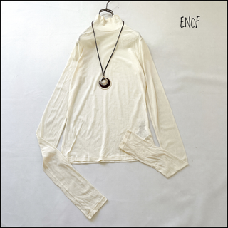 【美品】ENOF/イナフ cotton highneck ハイネックトップス　M