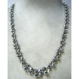 極美品 Pt850 プラチナ ネックレス ミラーボール編み込み 40.5cm(ネックレス)