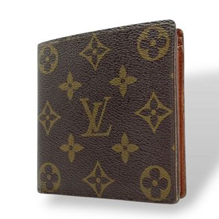 ルイヴィトン(LOUIS VUITTON)のLOUIS VUITTON ルイヴィトン モノグラム ポルトフォイユ・マルコ 二つ折り財布 茶 ブラウン PVC レザー ゴールド金具 M61675 メンズ レディース M4(財布)