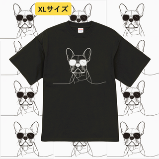 n676【新品未使用】プリント Tシャツ フレンチブルドッグ メンズ XLサイズ(Tシャツ/カットソー(半袖/袖なし))