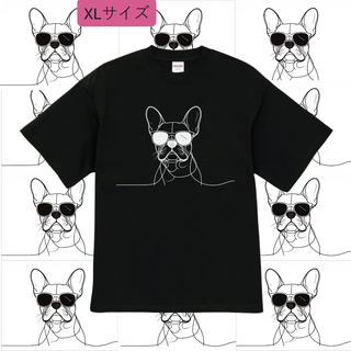 n683【新品】プリント Tシャツ フレンチブルドッグ レディース XLサイズ(Tシャツ(半袖/袖なし))