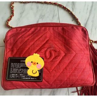 CHANEL 希少　リネン　ショルダーバッグ